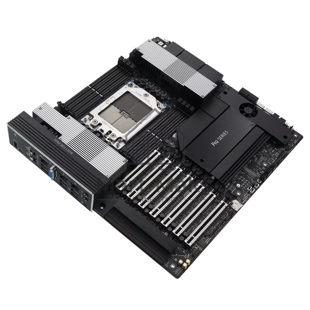 Материнская плата ASUS Pro WS WRX90E-SAGE SE, sTR5, AMD WRX90, 8xDDR5, 4xSATA, 4xM.2, 6xPCI-E 5.0 x16, 1xPCI-E 5.0 x8, 1xVGA, 2xMiniDP, 3x 10Gb LAN, 6xUSB-A 3.2 Gen 2, 1xUSB-A 2.0, 2xUSB-C USB4, 2x3.5 мм, 5.1, SSI EEB