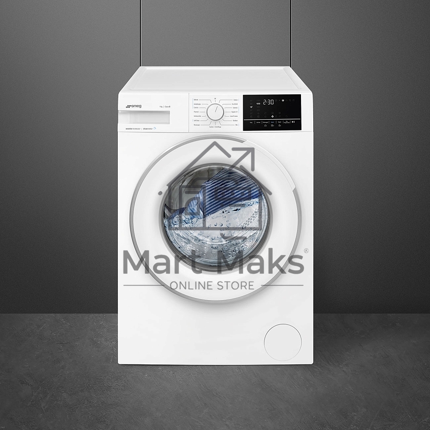Стиральная машина SMEG WN94SEB белый, загрузка фронтальная 9 кг, 1400 об/мин, класс А+++