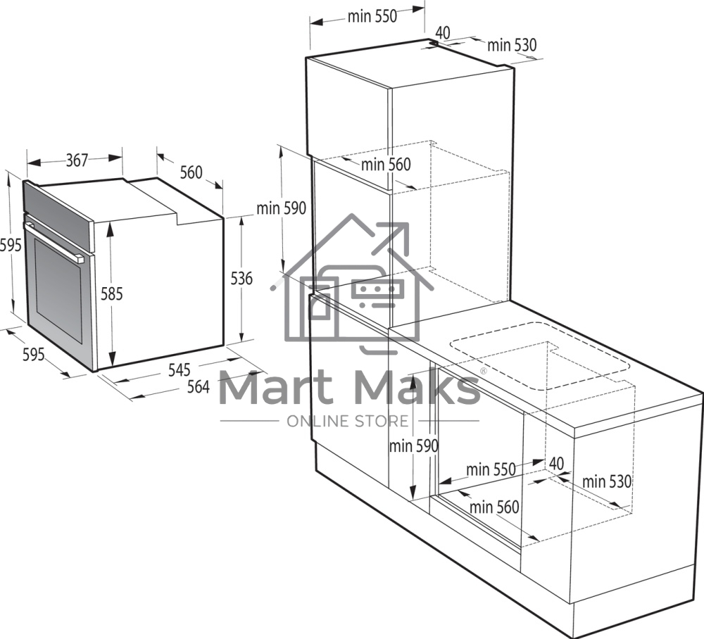 Духовой шкаф электрический Gorenje BOS6737SYB черный