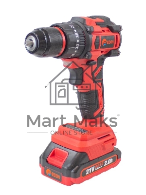 Дрель-шуруповерт Edon UAD-21PBL, Аккумуляторная, 20В, 2 АКБ, Кейс