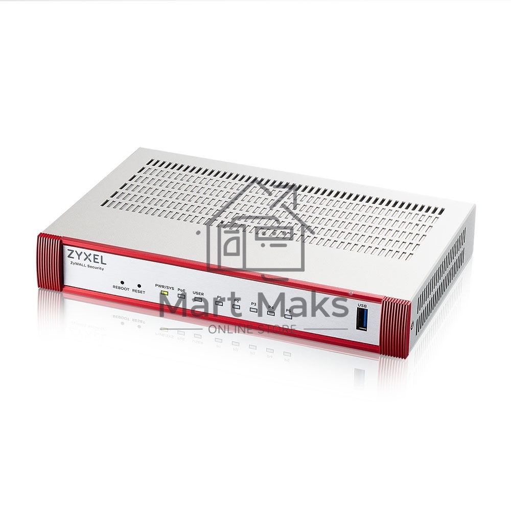 Межсетевой экран Zyxel USG FLEX 50HP, 1xRJ-45: 1G PoE+ (LAN/WAN), 4xRJ-45: 1G (LAN/WAN), 1xUSB3.0 **