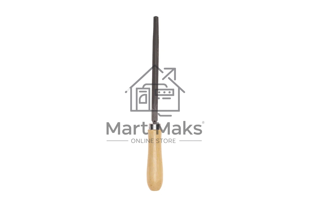 Напильник треугольный Kranz 150 мм, деревянная ручка