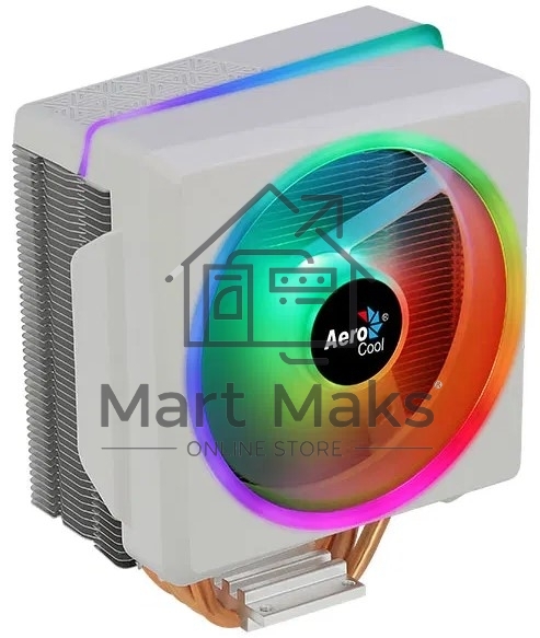 Кулер для процессора AeroCool / Formula Cylon 4F белый, 120 мм, алюминий/медь, 1800 об/мин, 26 дБ, 4 pin, 145 Вт, 160 мм