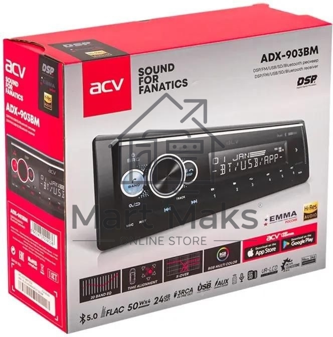 Автомагнитола ACV ADX-903BM 1DIN 4x50Вт
