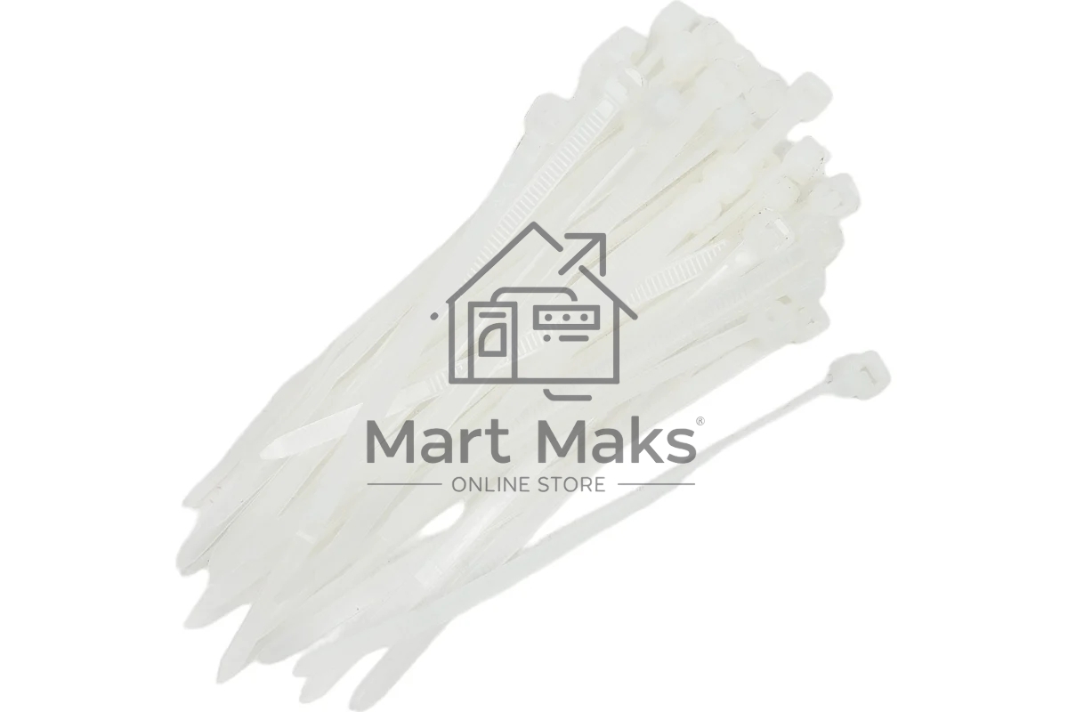 Хомут-стяжка кабельная нейлоновая Rexant 100 x3,6 мм, белая, упаковка 100 шт.