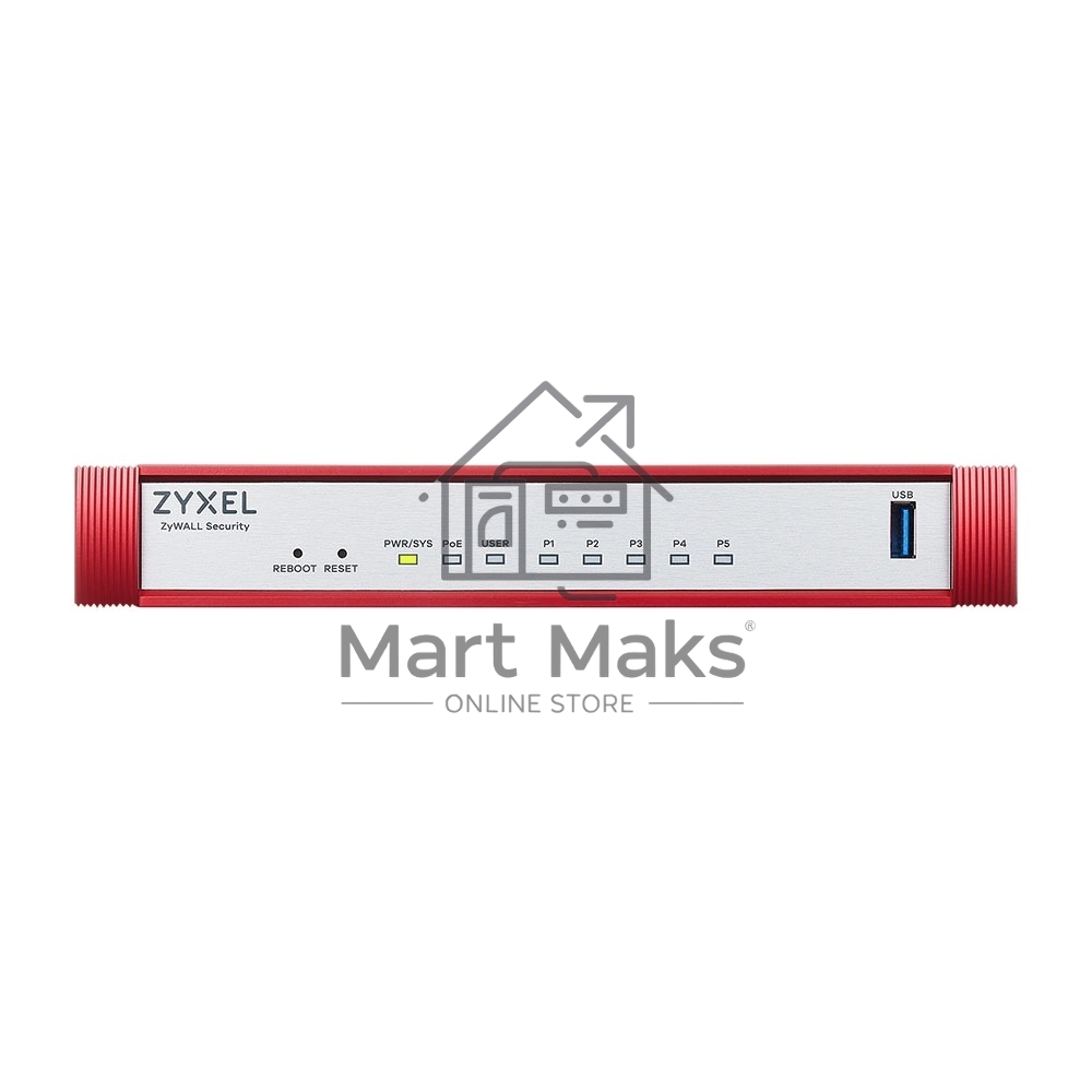 Межсетевой экран Zyxel USG FLEX 50HP, 1xRJ-45: 1G PoE+ (LAN/WAN), 4xRJ-45: 1G (LAN/WAN), 1xUSB3.0 **
