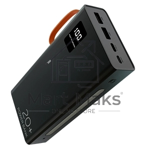 Мобильный аккумулятор More choice (4620202550569) PB22-20 с кабелем 2USB 2.1A - 20000mAh черный