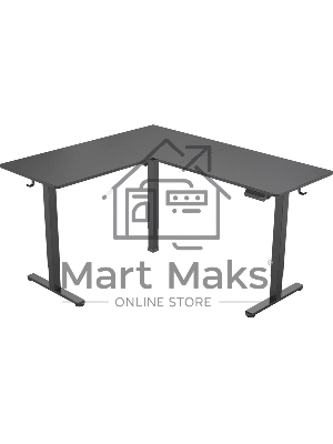 Стол для компьютера Cactus угловой подъемный столешница МДФ черный каркас черный 1600х1400х720х1180мм (CS-EDXL-BBK)