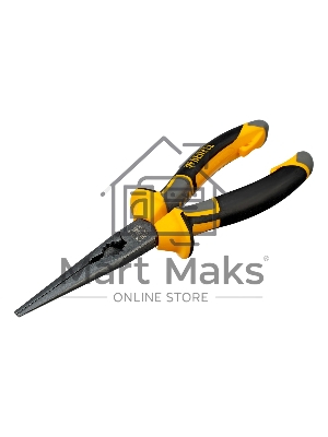 Длинногубцы прямые Denzel 205 мм, трехкомпонентные рукоятки