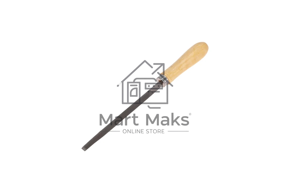 Напильник треугольный Kranz 150 мм, деревянная ручка