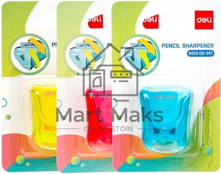 Точилка для карандашей ручная Deli ER01000-MT 1 отверстие пластик ассорти блистер