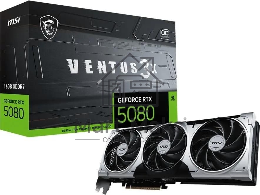 Видеокарта MSI RTX5080 VENTUS 3X OC PLUS 16GB GDDR7 256bit 3xDP HDMI 3FAN RTL