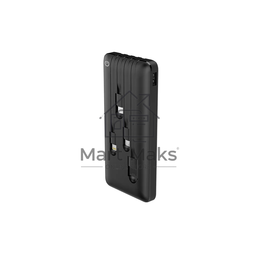 Портативный аккумулятор Powerbank Perfeo ABSOLUTE 10000mah In Micro usb,USB /Out USB,Micro usb,Type-C,Lightning, 2.1А/ Black (PF_B4878)