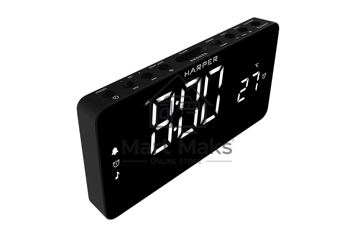 Радиобудильник Harper HCLK-5030 black - белый led