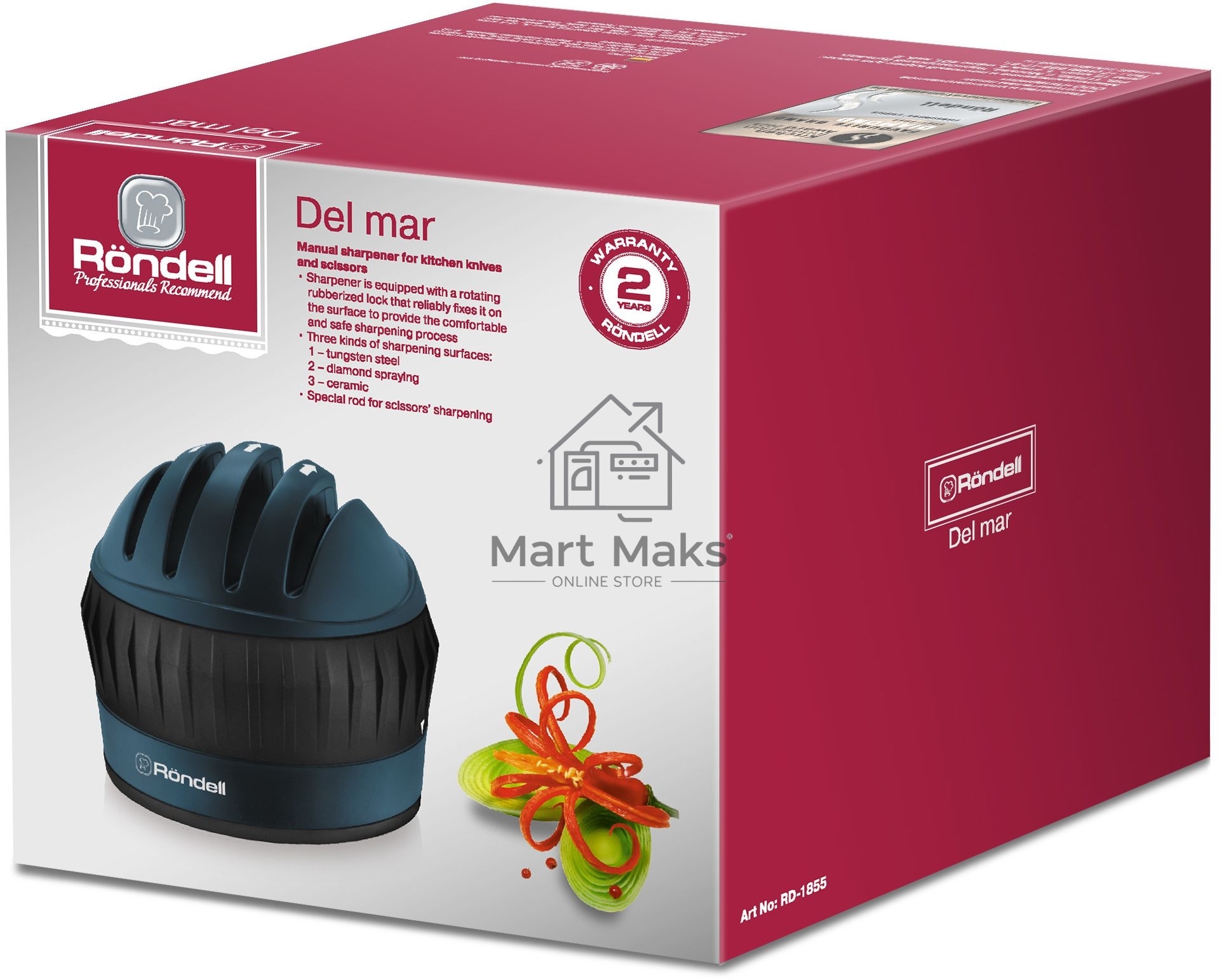 Точилка для ножей Rondell Del mar RD-1855 синий/черный