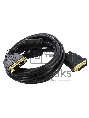 Кабель 5bites APC-096-020 DVI M/DVI M (24+1) double link, зол.разъемы, ферр.кольца, 2м.