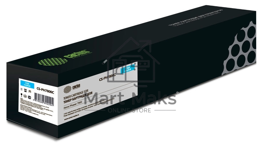 Картридж лазерный Cactus CS-PH7800C (106R01570) голубой (17200 стр.) для Xerox Phaser 7800