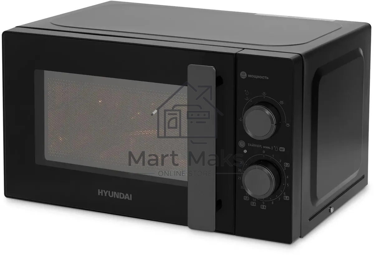 Микроволновая печь Hyundai HYM-M2091 черный, 20 л, 700 Вт, переключатели - поворотный механизм