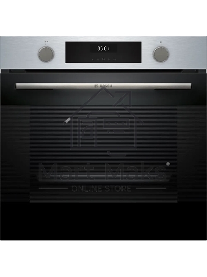 Духовой шкаф электрический Bosch HJA737BR0 Serie 4, 60 см, 76 л,нержавеющая сталь, Auto Pilot 10, 3D Hotair,класс энергоэффективности А, 7 режимов, LCD-дисплей, галогенное освещение, самоочистка EcoClean,проволочные направляющие