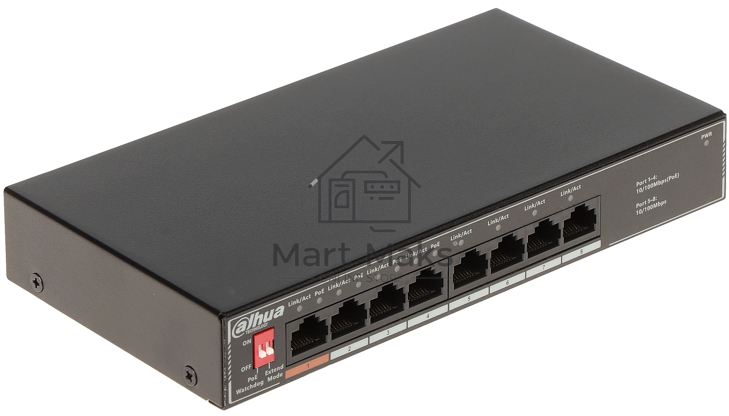 Коммутатор Dahua DH-SF1008LP, 8×100 Мбит/с, неуправляемый