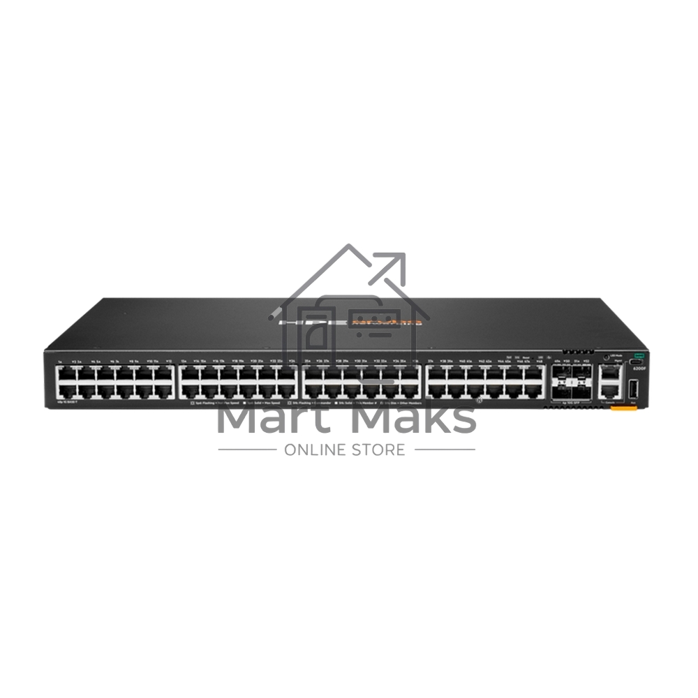 Коммутатор HPE Aruba Networking CX 6200F 48G 4SFP+, 48×1 Гбит/с + 4×10 Гбит/с SFP+, управляемый