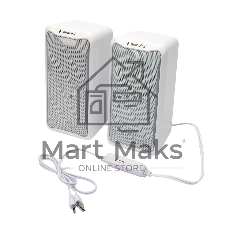 Акустическая система 2.0 Gembird SPK-305-W, 10Вт, пластик, рег.громкости, RGB подсветка, белый