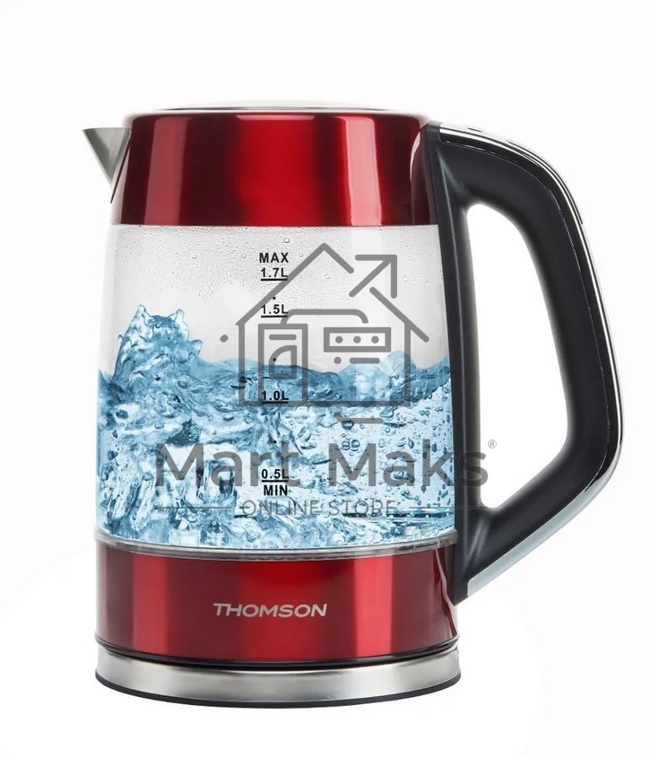 Чайник Thomson K20ES-2001 GLASS 1.7L RED
