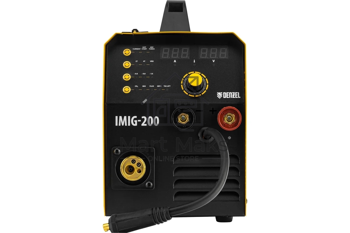 Аппарат инвертор. полуавтомат. cварки IMIG-200, 200 А, ПВ 60%, катушка 5 кг Denzel