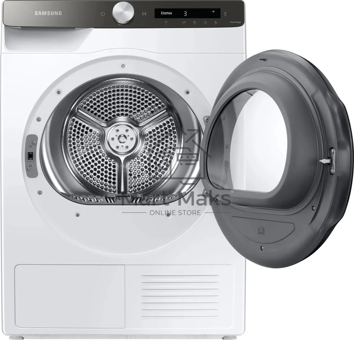 Сушильная машина Samsung DV90T5240AT/LP белый, 9 кг, сушка - тепловой насос, программ - 14, 60 x 85 x 65 см