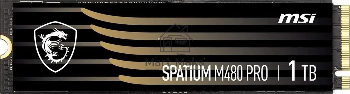 Накопитель SSD MSI SPATIUM M480 PRO, 1000GB, M.2 2280, PCIe 4.0 x4, NVMe, R/W 7400/6000