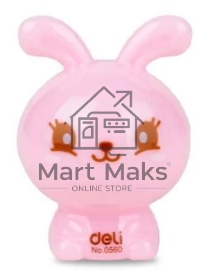 Точилка для карандашей ручная Deli Rabbit E0560, 1 отверстие, пластик, ассорти блистер