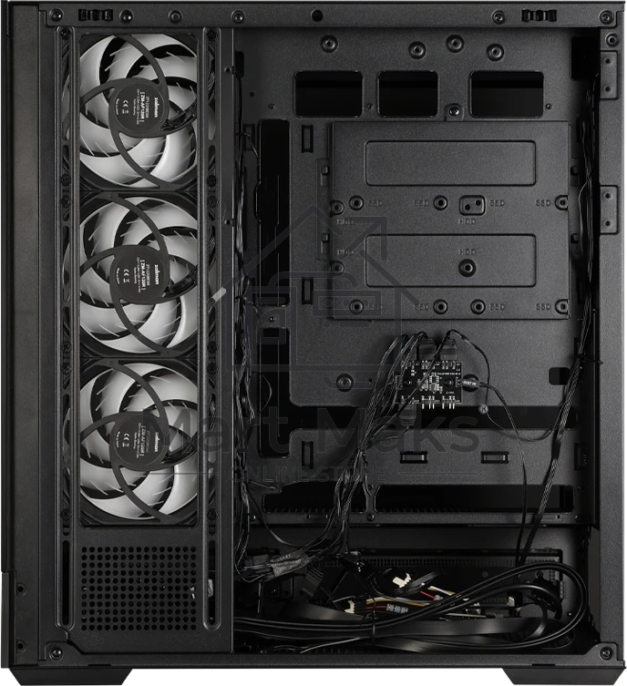 Компьютерный корпус ZALMAN P40 DS, ATX, черный, WINDOW, 9.1-inch LCD screen, 2xCombo(2.5” or 3.5”), 1x2.5”, 1xUSB TYPE-C, 2xUSB 3.0, SIDE 3x120мм ARGB, REAR 1x120мм ARGB