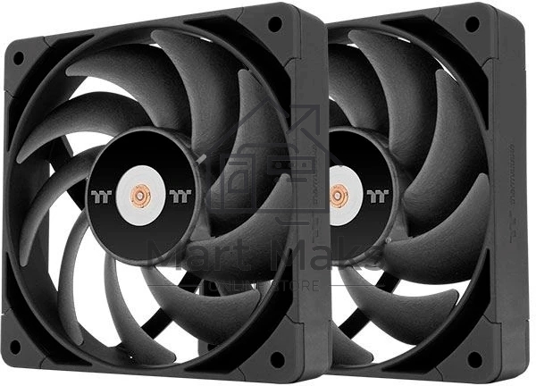 Вентилятор для корпуса Thermaltake Toughfan 14 Pro черный (2 шт.), 140 мм, 500-2000 об/мин, 31.6 дБ, 4 pin PWM, без подсветки