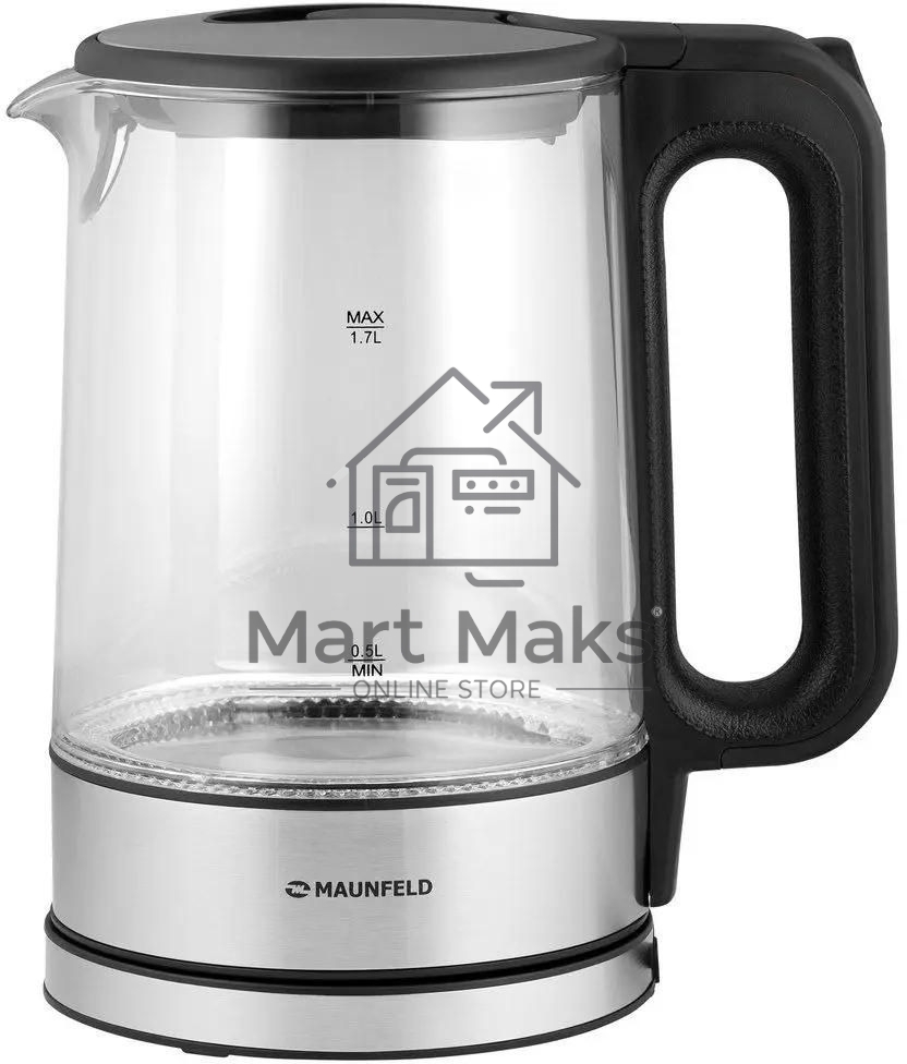 Чайник электрический Maunfeld MGK-612BK, 1.7л, стекло/металл