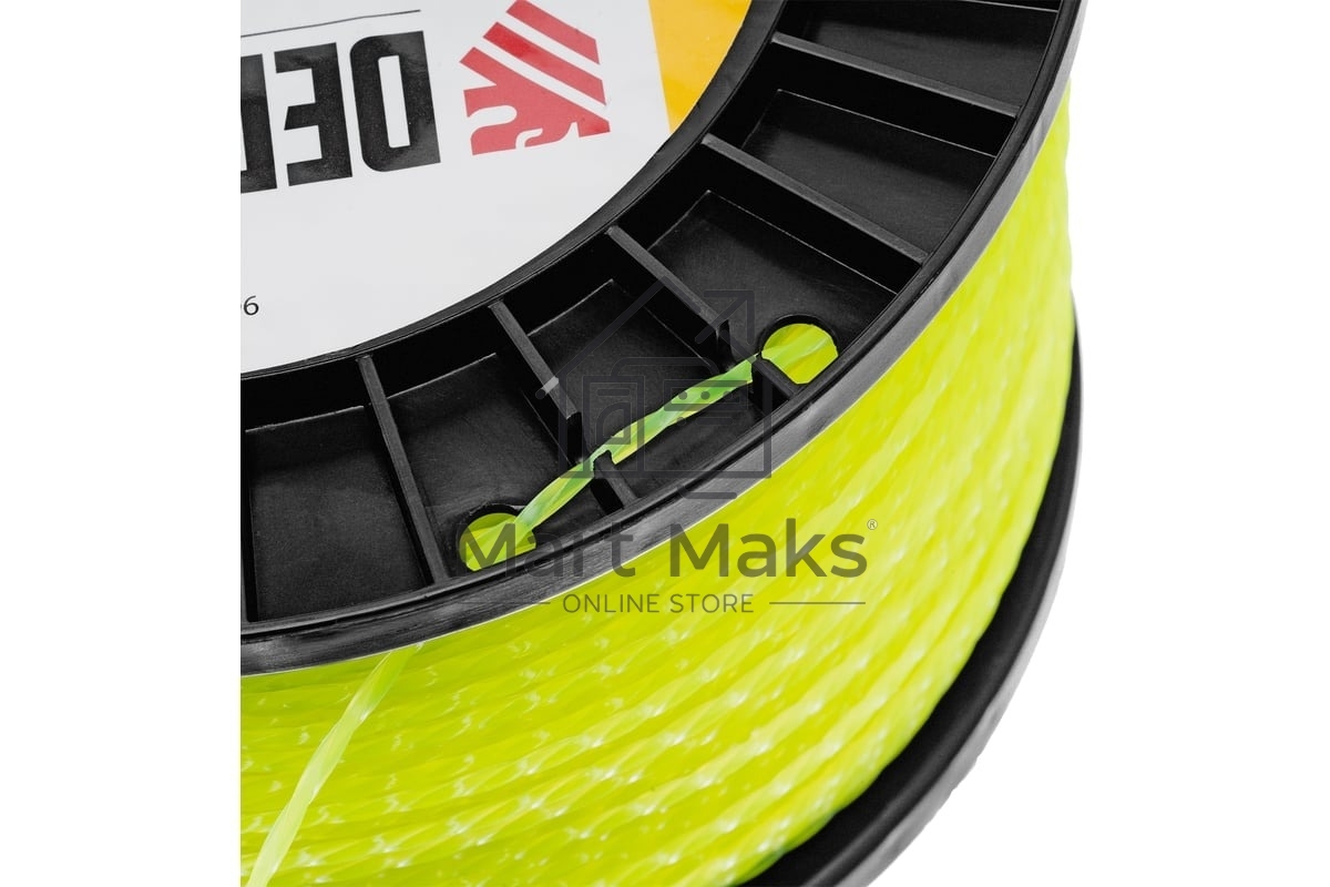 Леска для триммера Denzel витой квадрат, 2,0мм х 357м, на DIN катушке FLEX CORD