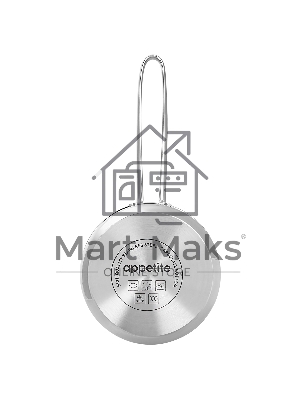 APPETITE SH05253 pretty 1,5 л(Ковш из нерж. стали. Объем 1,5л, размеры: 16х7,5 см, стекл. крышка, прутковая ручка,подар.коробка.)