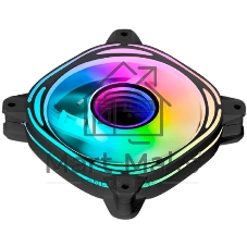 Вентилятор для корпуса Eurocase EU-FN120ARGB_8+16 BL YF1208A Black,120 ARGB fan 3pin+AURA 5V3pin female and male connector with brown box,3pcs in big
