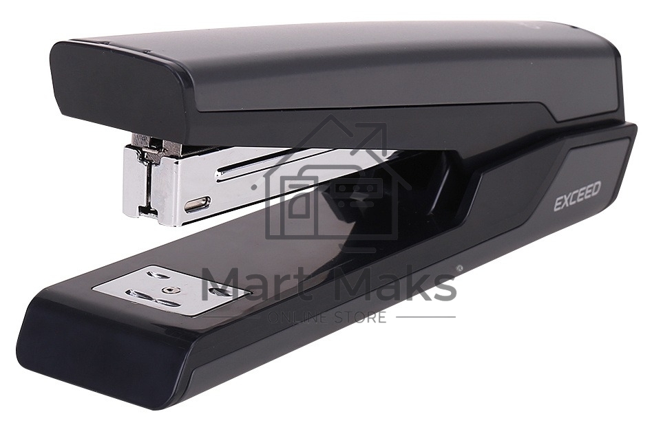 Степлер настольный Deli E0463Black Exceed 24/6 26/6 (25 листов) черный, 100 скоб, металл закрытый/открытый, коробка