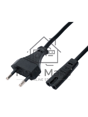 Кабель питания Cablexpert PC-184A-VDE-3M CEE 7/16-C7, 2x0.75мм2, 2.5А, VDE, угл.разъемы, 3м, черный, пакет