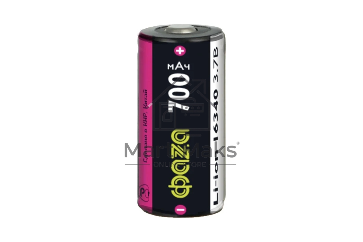 Аккумулятор 16340 3.7В Li-Ion 700мА.ч без платы защиты BL-1 ФАZА 5039087