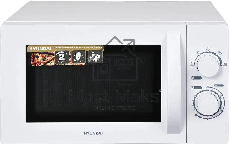 Микроволновая печь Hyundai HYM-M2059 белый, 20 л, 700 Вт, переключатели - поворотный механизм