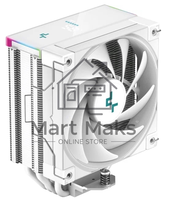 Кулер для процессора DEEPCOOL AG400 DIGITAL WH белый, 120 мм, алюминий/медь, 2100 об/мин, 31.6 дБ, 4 pin, 220 Вт, 152.7 мм