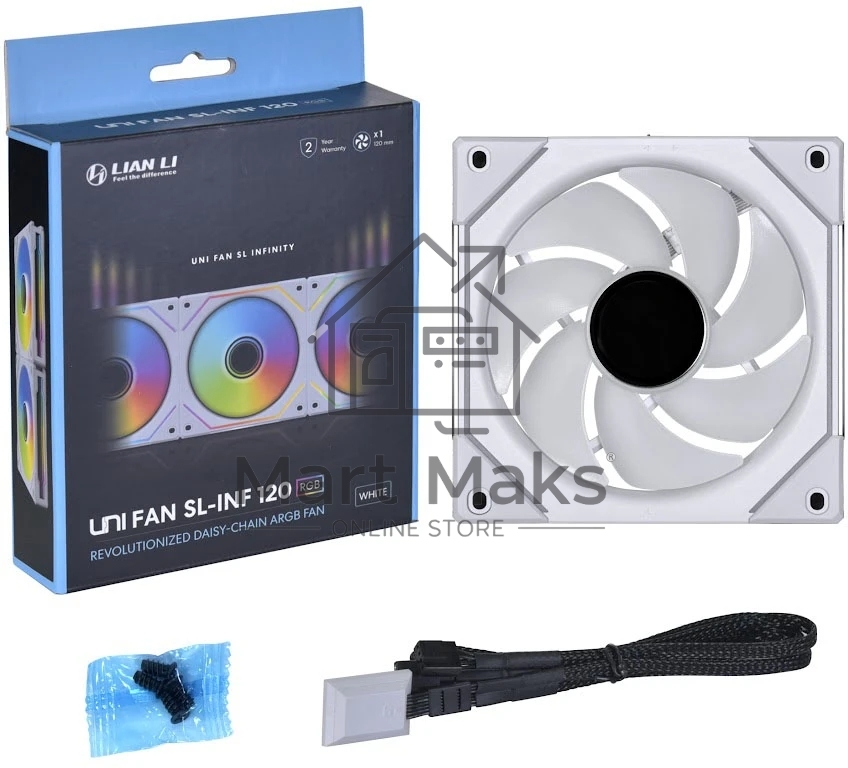 Вентилятор для корпуса Lian Li Uni Fan SL-INF белый, 120 мм, 2100 об/мин, 29 дБ, 4 pin