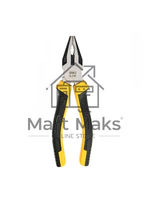 Комбинированные плоскогубцы Deli DL0002 180 мм, двухкомпонентная прорезиненная рукоять