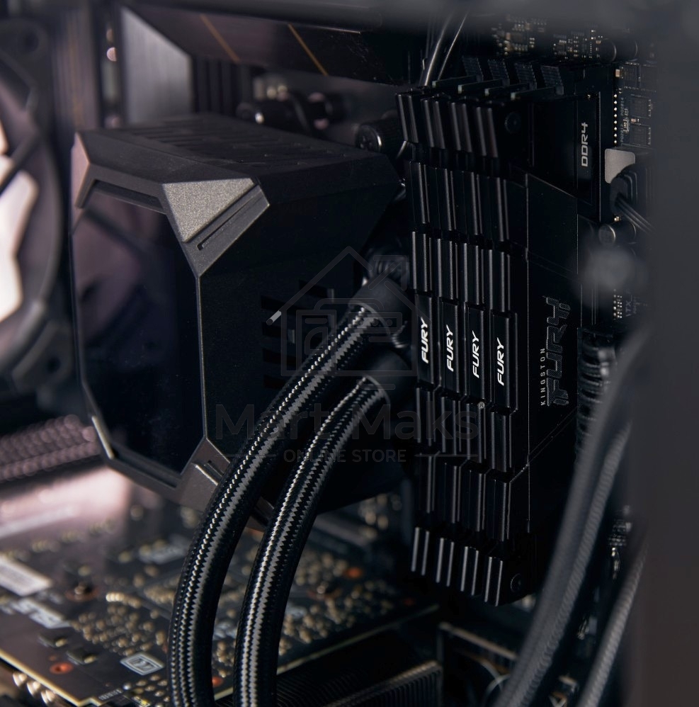 Оперативная память Kingston Fury Renegade, DDR4, 16GB (2x8GB), 3200MHz, CL16, DIMM, с радиатором, серый/черный