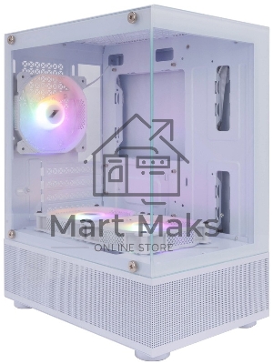 Компьютерный корпус 1STPLAYER MIKU Mi2-A белый, mATX, 3x120мм LED fans