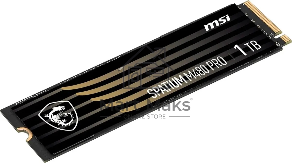 Накопитель SSD MSI SPATIUM M480 PRO, 1000GB, M.2 2280, PCIe 4.0 x4, NVMe, R/W 7400/6000