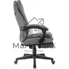Кресло руководителя Бюрократ T-9950MSG-F Fabric серый Light-19, крестов. пластик, подст. для ног