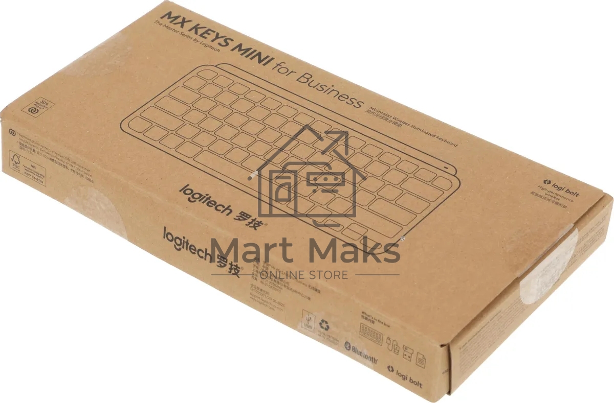 Клавиатура беспроводная Logitech MX Keys Mini темно-серый USB BT/Radio LED (920-010617)