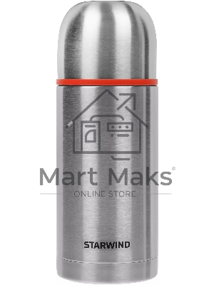 Термос Starwind 20-750 0.75 л. серебристый/красный, картонная коробка